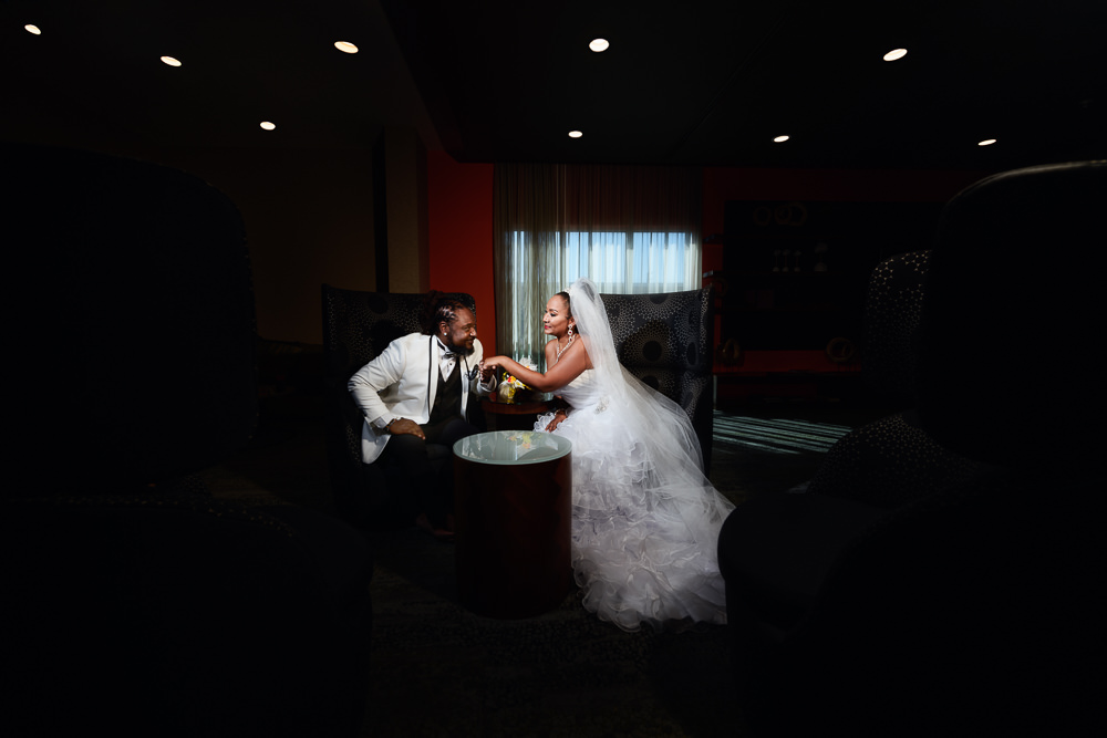 Bride and Groom having a private moment after their first look, Royal Red Destination Wedding, Florida wedding photographer, Lazzat Photography
